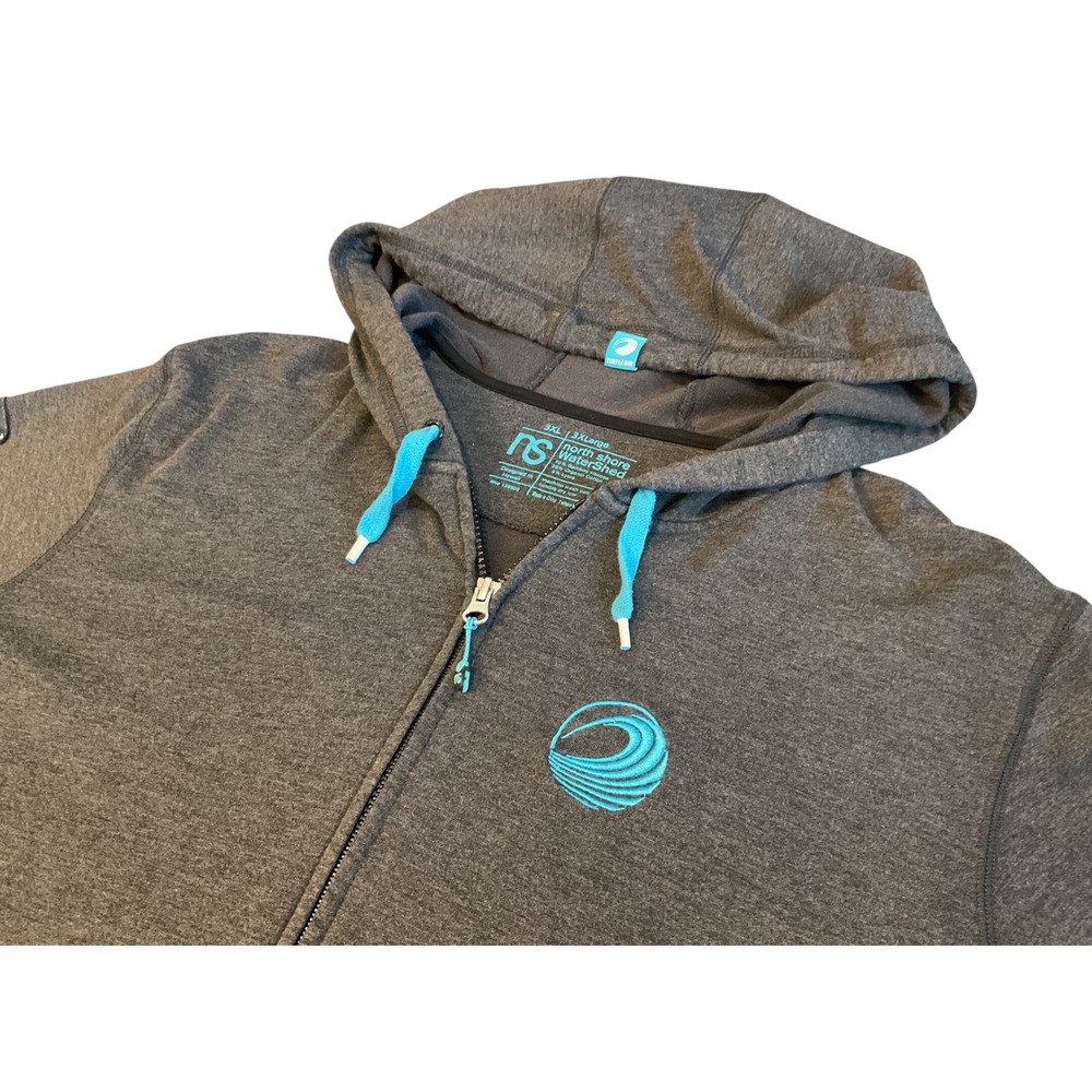 North Shore WaterShed Men 3XL Charcoal Gray Bamboo Cotton Full Zip Hoodie Hawaii - Picture 7 of 7